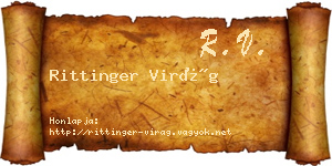 Rittinger Virág névjegykártya